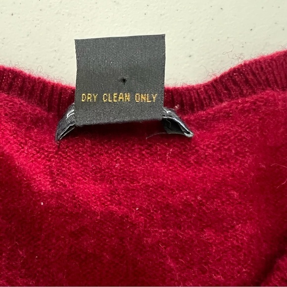 Philosophy Dane Lewis Deep Red 100% Cashmere Crew Neck Sweater Sz M - Picture 13 of 16